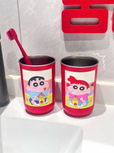 Cute Red Stainless Steel 304 Couples Mouth Rinse Cup Wedding Gift Newlywed Souvenir Tooth Cup Washing Cup Bathroom Decor