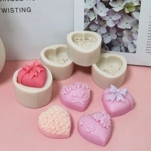 Silicone Soap Mold Love Heart Rose Chocolate Mold Candle Polymer Clay Mold Handicraft DIY Soap Base Mold Gift for Girl