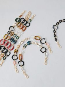 Fashion Thick Straps Sholder Bag Accessories Retro Mixed Gold Bag Chain Resin Short Chain Acrylic Chain Mobile Phone Charm