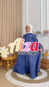 MYSHA KIDS MUSLIMAH - Gamis Anak Perempuan | Baju Muslim anak | AIZA Cringkle  Dress usia 2-10thn