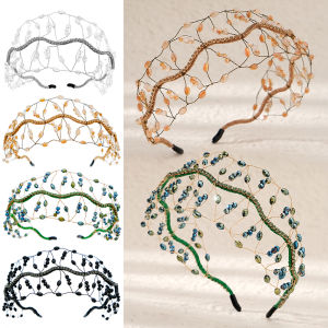 ผู้หญิงหรูหราคริสตัลลูกปัดเจ้าสาวแถบคาดศีรษะ Luxury Royal Crown Tiaras Crowned Headpieces เพิร์ลเจ้าสาวงานแต่งงานอุปกรณ์เสริมผม