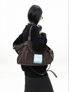JANDRESS | Suede Brown Multi-Use Commuter Tote Bag Large Capacity
