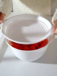 Locaupin Double Drainer Basket Pack Double Rotatable Colander Vegetable Strainer Fruit Drainer Strainer Kitchen Basket