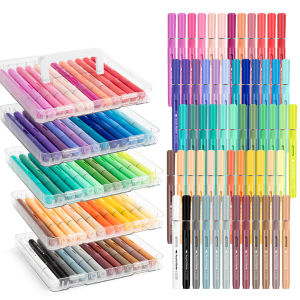 Acrylic Paint Markers Set 6/60 Colors Brush Tip Acrylic Paint Pens set with 10 Pro Color SeriesArts and Crafts Supplies