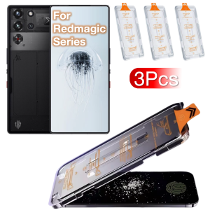 3Pcs For ZTE Nubia RedMagic Red Magic 8 8S 9 9S 10 10S Pro Plus + 5G Screen Protector Tempered Glass Ultrasonic No Dust
