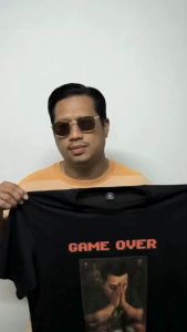 (พร้อมส่ง) เสื้อ "Game Over" สีดำ ผ้า Cotton 100% แบรนด์ Karma Vibe