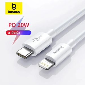 BASEUS สาย USB Type C PD 20W สำหรับ iPhone SE 11 12 13 14 Pro x XS 8 สายชาร์จ USB แบบเร็วสำหรับ iPhone Type C