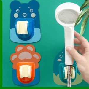 Universal Adjustable Shower head Bracket Hooks Self-Adhesive Sprinkler Holder Bathroom Cartoon Hanging Stand