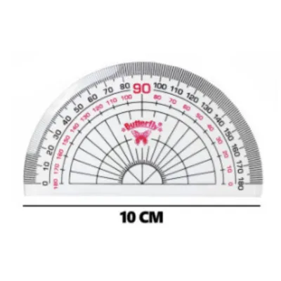 1 Pcs Penggaris Busur Derajat PROTRACTOR 180° 10 Cm BUTTERFLY