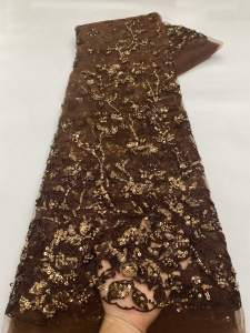 Luxury French Mesh Lace Sequins Fabric 2026 High Quality African Nigerian Sequins Lace for Women Wedding Party Dresses Sewing