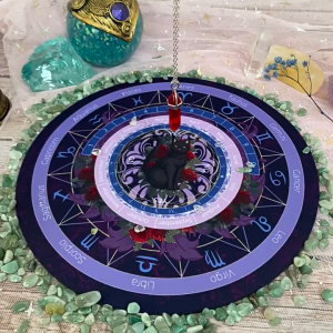 Alas Tarot Black Cat Twelve Constellations Decision Mat Pendulum Tablecloth Kartu Tarot