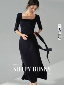 French Vintage High-Grade Tea-Length Slender Look Slip Dress