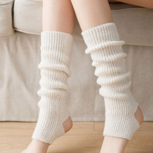 Womens Leg Warmer Lolita Long Socks Knitted Keep Warm Foot Cover Ladies Autumn Winter Black White Twist Crochet Socks Boot Cuff