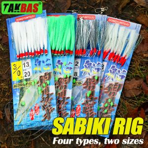TAKBAS 1Pack/10Hooks Sabiki Bait Rig Sea Fishing Hooks Mackerel Lures Hooks Freshwater & Saltwater Fishing Fishing Tackle
