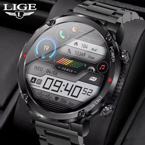 LIGE Smart Men Watch 1.6 Inch Full Touch Bracelet Fitness Tracker Sports Watches Bluetooth Call Smart Watch Men +Box