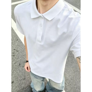 OUMULONG | Áo Polo Nam Cotton Linen Thoáng Khí Grid Patchwork