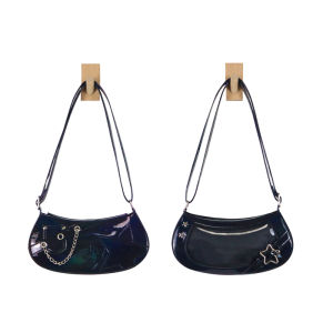 Original Painful Bag Versatile Small Quantity Single Shoulder Slant Cross Womens Axillary Jeans Bag 【Asteroid】By Wudong Shop