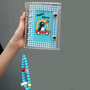 Sổ Tay Trang Chủ Hoạt Hình Sáng Tạo A7 Nhãn Dán Trong Suốt Có Hai Nút Sổ Tay Túi Đựng Đồ Dùng Văn Phòng Phẩm