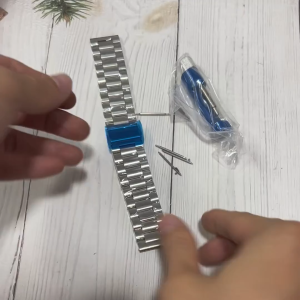 Dây Đồng Hồ Thép Đặc Không Gỉ Màu Bạc Size 18/20/22/24mm Tặng Chốt Gắn Dụng Cụ Tháo Ngắn Mắt Dây