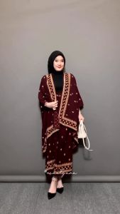SET KEBAYA COUPLE OUTFIT KONDANGAN SIMPEL ONE SET BATIK OUTER ROK LILIT KIMONO WANITA BAJU KONDANGAN
