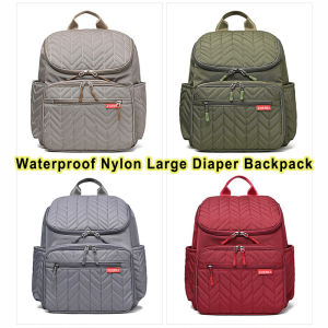 New Large Capacity Diaper Backpack Waterproof Nylon Mommy Bag Portable Baby Milk Bottle Bag
