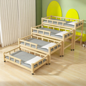 Foldable Four-tier Bed Pine Wood Bunk Bed