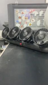 New Car Fan Universal 4 Headed 360° Rotatable Foldable Car Air Cooling Fan Electric USB 5V 12V 24V Automotive Fan