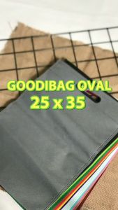 20 Pcs Tas kain spunbond goodie bag MURAH Oval 25x35 cm | tas kain belanja tas souvenir promosi ultah polos