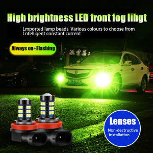 【2Pcs】Car Fog Lamp Led H11 9005 HB3 9006 HB4 H16 H8 H27 881 PSX24W Yellow Ice Blue Car Led Super Bright Day Driving Running Light