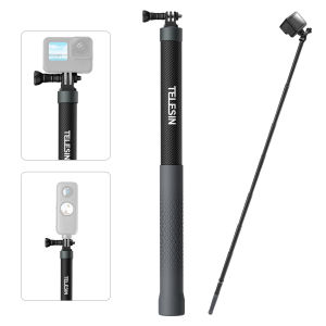 TELESIN กล้องโทรทรรศน์ G3ไม้ Selfie ความยาว (อัพเกรด118 "/3M) คาร์บอนไฟเบอร์ที่มองไม่เห็นส่วนขยายที่มีน้ำหนักเบากันน้ำโมโนพอดดำน้ำใต้น้ำสำหรับ GoPro Max Mini Hero 11 10 9 8 7 Insta360 DJI Actionกล้อง AKASO