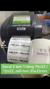 Giấy in mã vạch 2 tem 1 hàng cỡ tem 35x22 mm giấy nhiệt 70x22 72x22