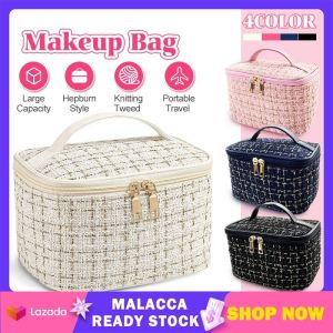 Large Capacity Cosmetic Storage Bag Women Makeup Handbag Travel Toiletry Pouch Makeup Bags Hepburn Style Solek Kosmetik 化妝包妝品收納盒