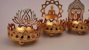Chân đèn đốt nến hình Phật chân nến bơ cao cấp Giá đỡ nến bơ bằng hợp kim - Gia công tinh xảo