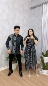 Couple Dress Tenun Aurora Kondangan Prewedding - Baju Tenun - Sarimbit Tenun