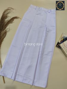 Rok Span Putih SMP / MTS belah 2 depan Bahan Elemen