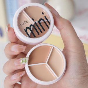 AUYK Triple Color Concealer Cream Lightweight Non-Caking Face Makeup Spot Covering Circles under Eyes Acne Marks Free Trial