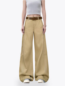 กางเกงยีนส์ทรงหลวมเอวสูงสไตล์ย้อนยุคสีกรมท่า กางเกงขายาวทรงตรงสำหรับผู้หญิงในฤดูใบไม้ร่วงและฤดูหนาว