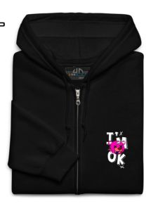 Hoodie zipper / Resleting Warna Hitam Sablon I'M OK {M-XXL} - Hoodie Cowok Keren 2024 Viral
