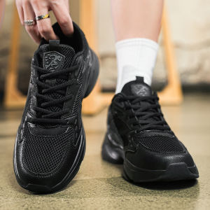 Large Size Leather Surface Mesh Mens Breathable Casual Shoes Teenagers Anti-slip Wear-resistant Running Shoes Low Top