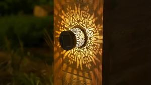 Solar Mandala Wall Lamp Outdoor LED Waterproof Fence Lamp for Garden Lawn Estate Porch Corridor Courtyard Decoration Wall Light
