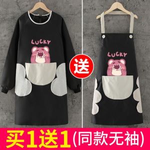 Waterproof Oil-resistant Long-sleeve Apron Thin Model Kitchen Household New 2025 Wipe-hand Cover Clothes Womens Dirty-proof Cooking Summer