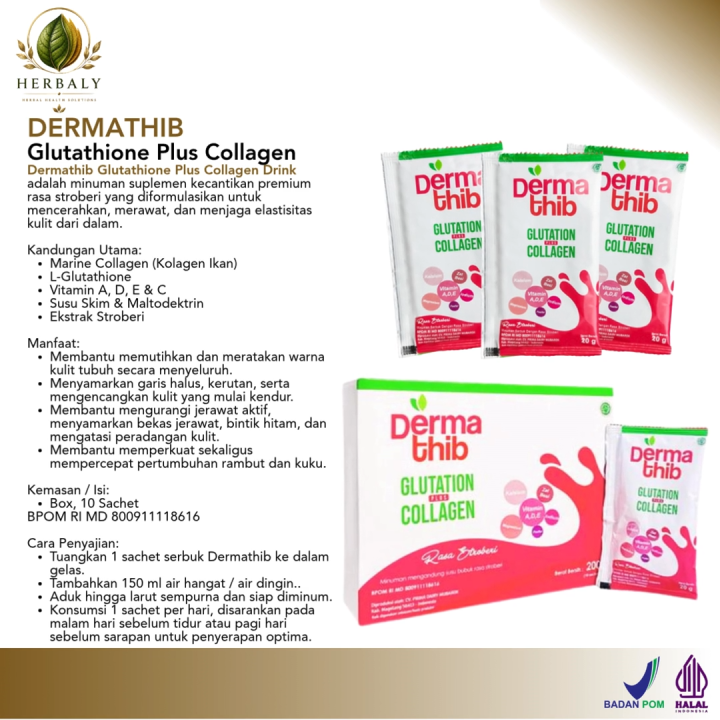 Paket DERMATHIB Collagen Plus Glutatione Membuat Kulit Tampak Lebih Putih Merata dan Berkilau Alami