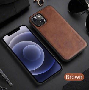 X-LEVEL iPhone 13 pro Max 12 14 11 15 plus 16 Simple Single Shell Crazy Horse Pattern Naked Leather Protection Case Apple Phone Cover