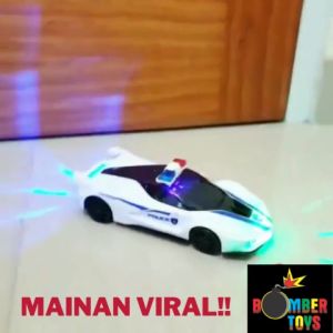 MAINAN ANAK MOBILAN POLISI MOBIL BATERAI SUARA BUNYI SIRENE POLIS BUMP n GO LAMPU