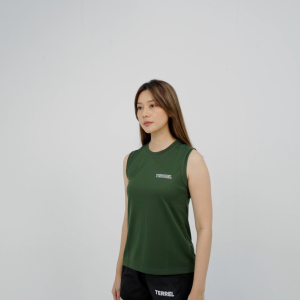 Terrel sportswear Basic Tanktop Green Women sleeveless baju atasan tanpa lengan kaos olahraga dry fit wanita lari running gym