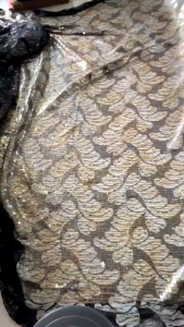 Vải Ren Kết Kim Sa Vuông 6 Li Khổ 1m4 - Không Giãn Rũ Óng Ánh - May Váy Đầm Dạ Hội Biểu Diễn