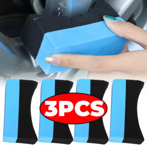 3PCS Car Tire Waxing Sponge Wipe U Shaped Applicator Pad for Auto Wheel Hub Detailing Care Polishing Tool Automotive Wash Accessories