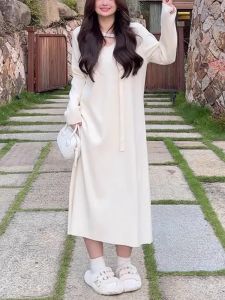 Plus Size Plus Size Ladies Stylish Slimming Slim Fit Knitting Dress Womens Winter Loose Long Sweater Dress Long Sleeves Bottoming Skirt