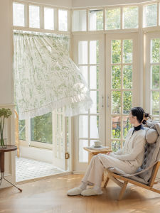 American Style Floral Lace Door Curtain Semi Curtain Privacy Curtain Short Curtain Rod Pocket Home Decorative Fabric