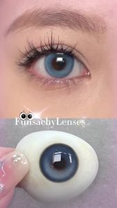 FUNSACHY (0.00~-8.00) Myopia Contact Lenses Blue Contact Lenses with Diopters Colored Contact Lens for Eyes Makeup Yearly Use